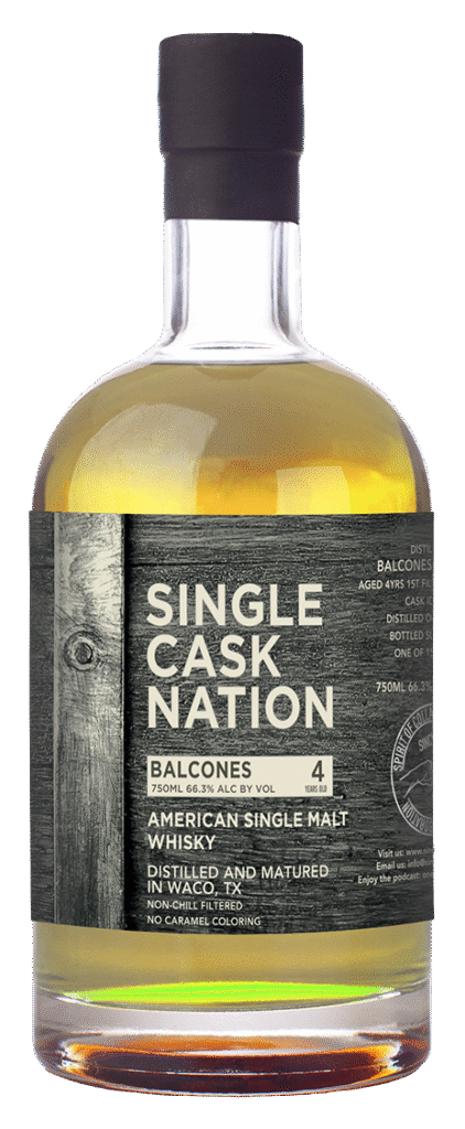Single Cask Nation Balcones 4 Year Old Peated American Single Malt Whiskey