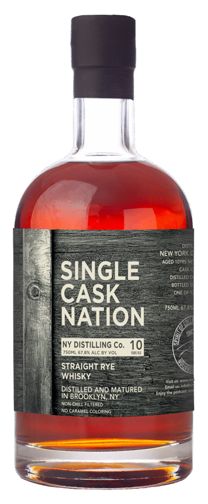Single Cask Nation New York Distilling 10 Year Old Rye Whiskey